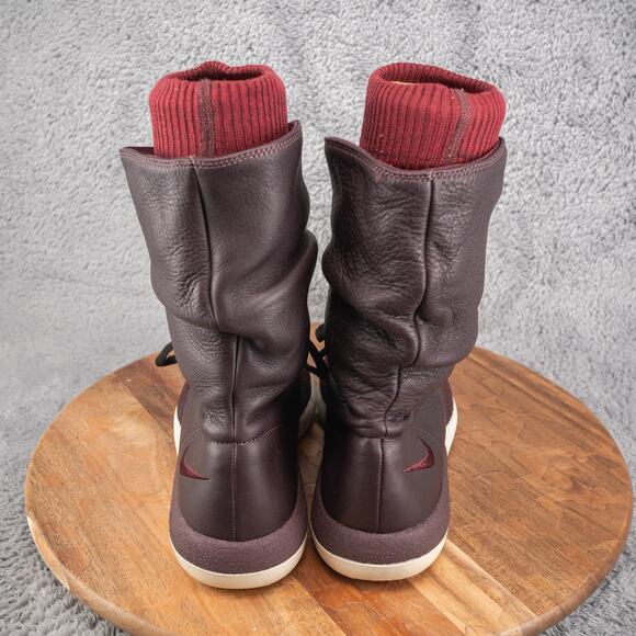 Women's Nike Roshe Two HI Flyknit Sneakerboot, 861708 600 Sz 9 Deep burgundy - Picture 4 of 9